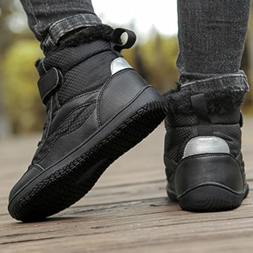 Toddler Kids Boys Girls Barefoot Winter Boots with Wide Toe Box Slip R𝐞sistant W𝐚terproof Ankle Winter Snow Boots3