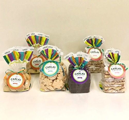 Carla's Sweets Assortment 12 (1 Meringue, 1 Brownie, 2 Guava cakes, 2 Mantecaditos Bags)