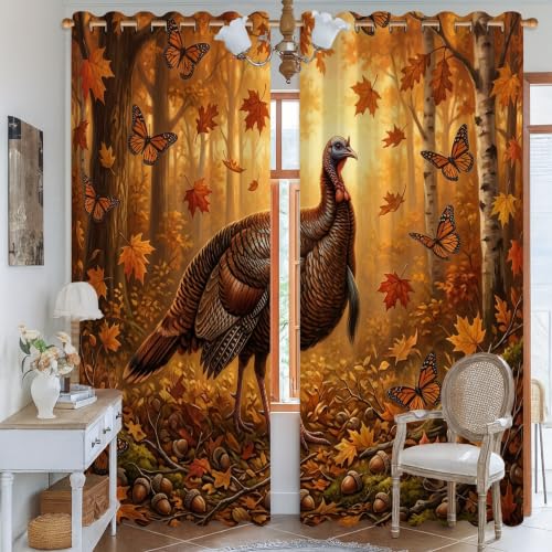 Rideaux occultants papillons 132x213cm turcs pour salon - 3