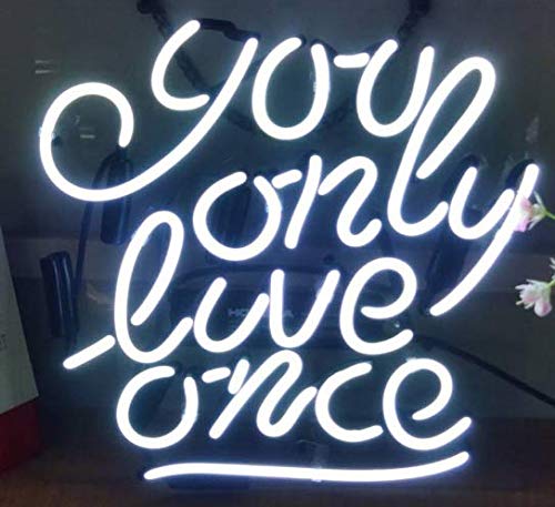 YOUR ONLY EVVE ONCE Acrylic board Glass Tube 12(w) insx12(h) ins Neon Sign Light for Beer Bar Pub Garage Room Bedroom Windows Gift Billboard