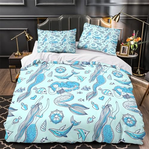 Housse de couette poisson tropical 200x200 en microfibre avec taies