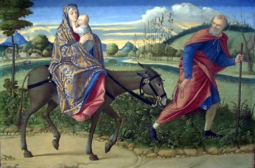 Tableau mural Fuga in Egitto Vittore Carpaccio peinture toile 60x90cm