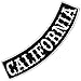 VEGASBEE® CALIFORNIA BLACK-WHITE EMBROIDERED IRON-ON PATCH BIKER JACKET RIDER VEST LOW ROCKER 12"