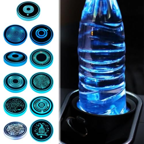 Luces LED para portavasos de carro, 2 pzas, USB recargable miniatura 2