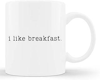 Coffee Mug - 11 oz Accent Ceramic, I Like Breakfast Eggs & Bacon Theme, Holiday Gift for Breakfast Lovers, Morning Home Kitchen Drinkware