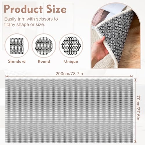 KMFYMPT Antideslizante Alfombra, Cortable Malla Alfombra, AlfombraAntideslizante Suelo, Protector Cajones Cocina, 70 x 200CM Cortado a Medida para Cajones de Casa, Oficina y Cocina - imagen 2
