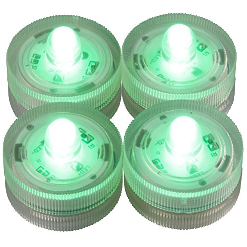 LED-Highlights Deko Kerzen Teelichter 4 er Set grün leuchtend...