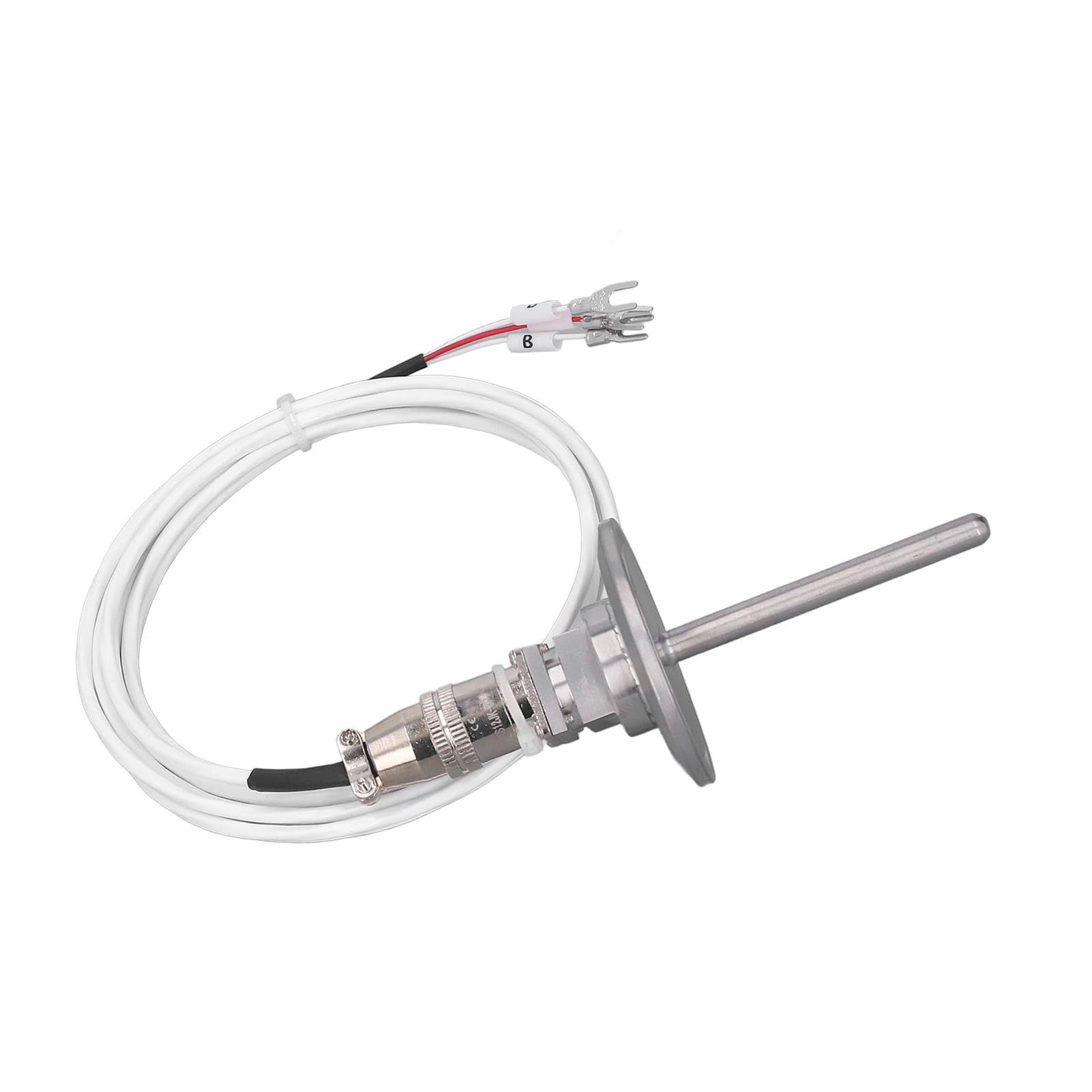 PT100-Temperatursensor mit abnehmbarem 3-poligem Luftfahrtstecker, Temperaturfühler-Messleitung, 2 Meter schneller Reaktionswiderstand, Edelstahlsonde, PTFE-Kabel für Indus