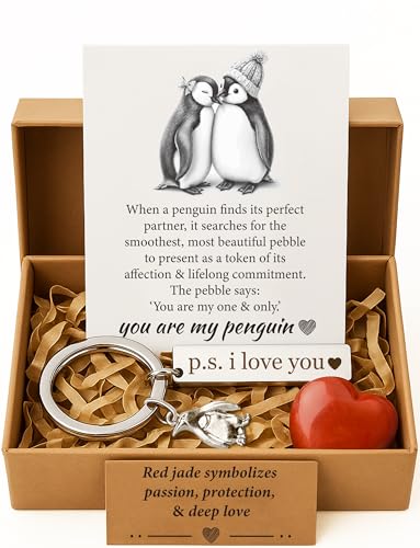 BABYQLO Valentine's Day Penguin Gift Box Set - Romantic I Love You Presents for...