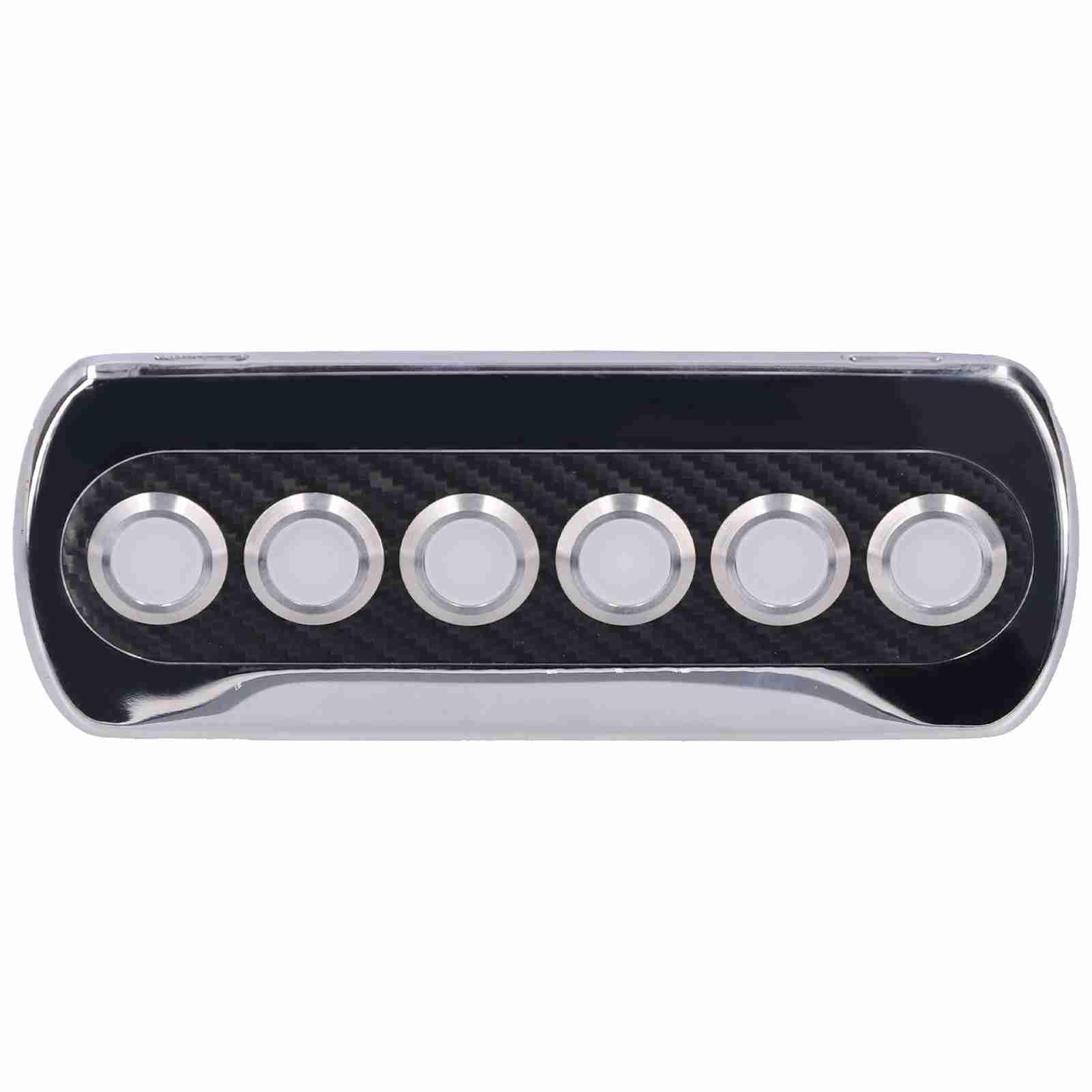Acouto Panel IP66 z Włókna Węglowego 12 V 20 A Modyfikacja Niebieskiej Czerwonej Diody LED dla Jachtu RV Zapewnia dotykową gazę Przełącznik z Włókna Węglowego 6 Przełączników Dwupozycyjnych Panel