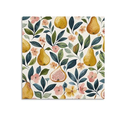 Toile murale abstraite figues et poires pour sublimer la décoration du salon ou du bureau