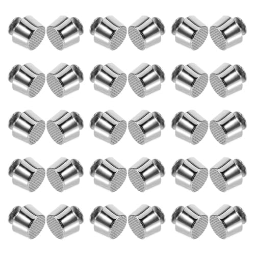WEKAMOS 50 Piezas De Patas De Cubo Para Bolsos Patas De Cabeza Plana Herrajes Para Bolsos Tachuelas De Cabeza Plana Remaches De Metal Para Bricolaje Aleación De Zinc Plateado