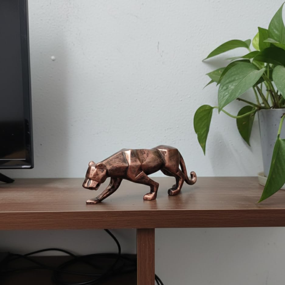 Image of ARNAVIRA Copper Antique Panther Statue for office & Home Decor, Gifting Showpiece, office Desk Decor (Copper Antique, Panther)