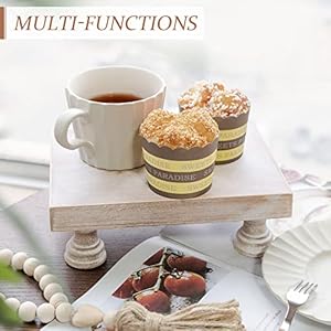 Eosahr farmhouse riser for room decor decorative pedestal stand for display your home decorations and uniquely soap stand rustic bathroom counter tray and kitchen decor natural wood  urban country home decor