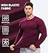 JMIERR Mens Shirts Casual Crewneck Muscle Slim Fitted Workout Gym Athletic T-Shirts Fall Fashion Long Sleeve Shirt for Men, M, Burgundy