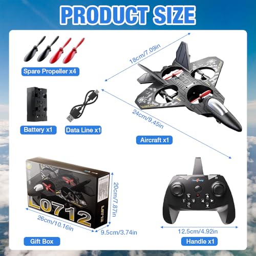 Mineup Avión Teledirigido, 2,4 GHz Avión De Control Remoto, Planeador Volante con Luz LED, Aviones De Radiocontrol para Niños, Principiantes, Adultos, Regalo De Juguete - imagen 2