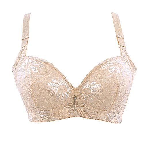 Girls Everyday One-Piece Sexy Bra Set Underwire 3/4 Cup Four Hook-and-Eye Solid Breathable