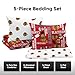 FOCO Chicago Blackhawks NHL Team Color Bed in a Bag Comforter Bedding 5 Piece Set - Full