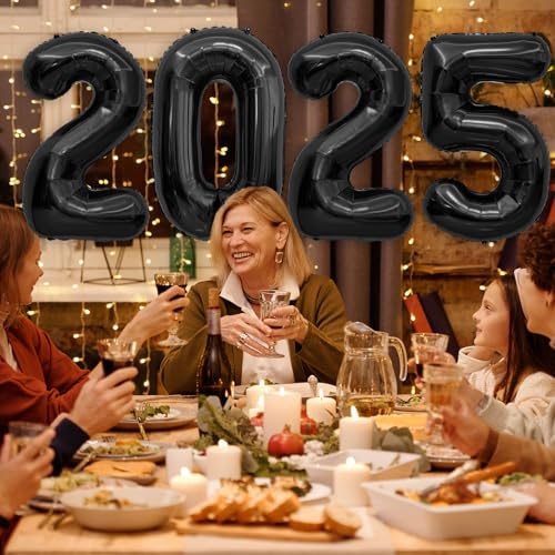 Image of 2025 Balloons Black, 40 Inch Foil Black Number Balloons 2 0 2 5, New Years Decorations, 2025 Graduation Decorations, New Years Eve Party Supplies 2025, Class Of 2025 Decorations, Graduation 2025