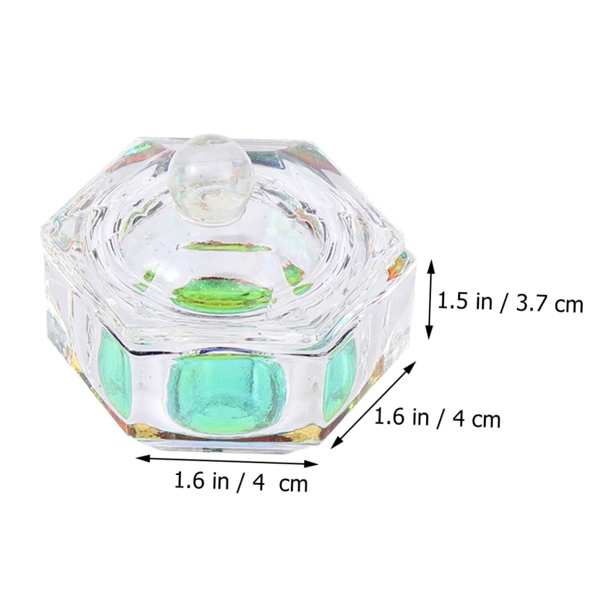 SHERCHPRY Nail Art Crystal Cup Set 2 Pieces Acrylic Nail Bowl Lid for Professionals