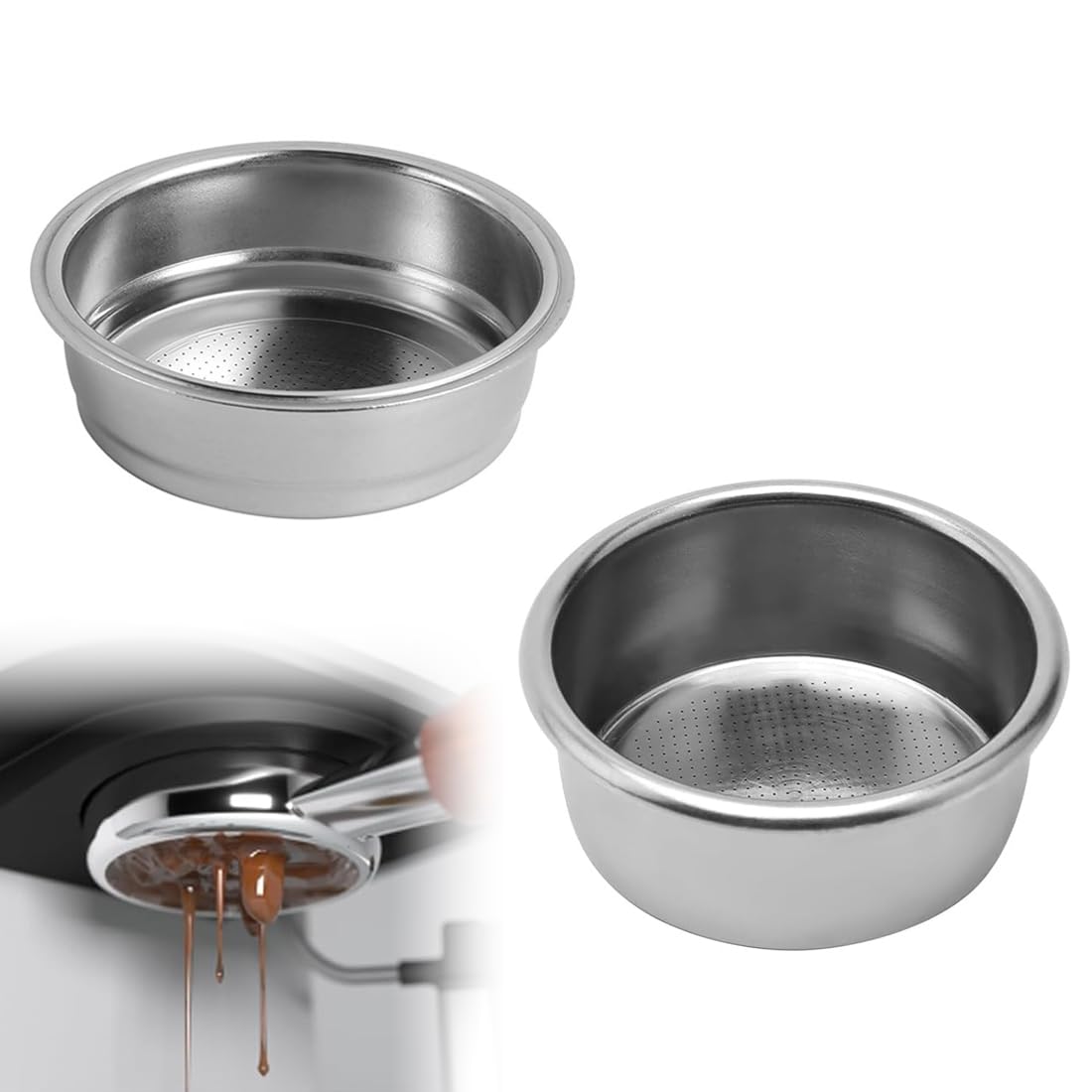 Filtri Per Caffè In Acciaio Inossidabile - 2 Pezzi Per Macchine Espresso Da 51mm - Foto 4