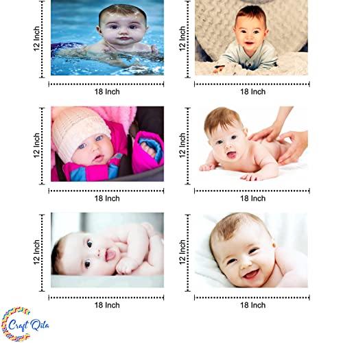 Image of Craft Qila Plastic Self Adhesive Exclusive Cute Baby Posters Combo | Smiling Baby Poster | Poster For Pregnant Women (Size : 45 Cm X 30 Cm) Pack of 12, Royal Blue