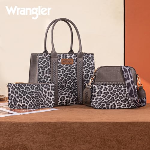 Image of Wrangler 3PCS Purses for Women Tote Bag Crossbody Handbag and Wallet Set with Guitar Strap