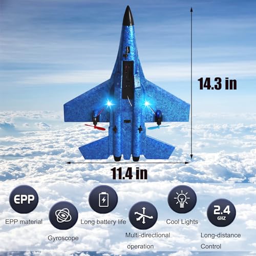 Image of Rc Plane Model Su-27 2.4Ghz 6-Axis Gyro Remote Control Airplane Rc Airplane For Beginners Family Toys For Outdoor Activities (Yellow)