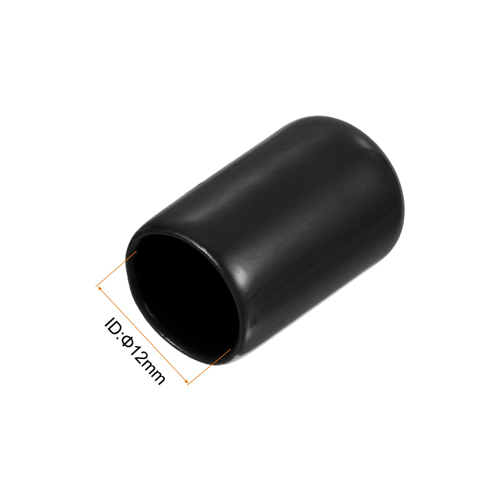 QUARKZMAN 10 Pezzi Tappi Terminali in Gomma 12mm (1/2") ID Copribulloni per Tubi Tondi in Vinile Protezioni per Filettatura, Nero