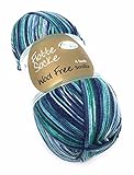 Nadelstärke: 2-3 Flotte Socke Wool Free Smilla Neu Rellana 100 Gr. für Wollalleriker Geeignet,(Ohne Wolle),4-fädig, (1383 Marine-weiß-Petrol)