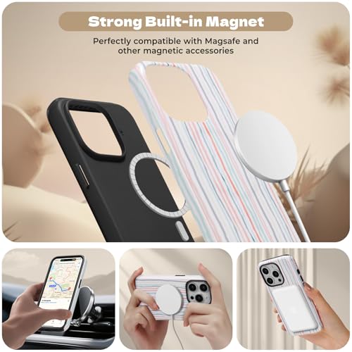 Coque iPhone 15 Pro compatible avec Magsafe magnétique rayures - 3
