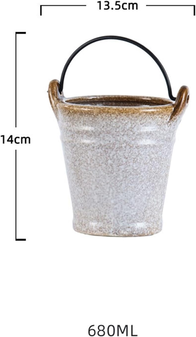 Wine Cooler Mini Commercial KTV Bar Small Ice Cube Bucket Creative Ceramic Fried Chicken Snack Fries Drinks Bucket(Large)