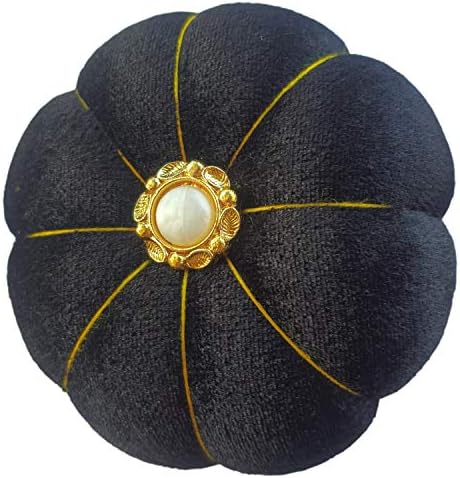 CUSHYSTORE Velvet Wrist Pin Needle Cushion Pincushion for Sewing with Adjustable Elastic Strap Fit All Wrist Sizes (Black)