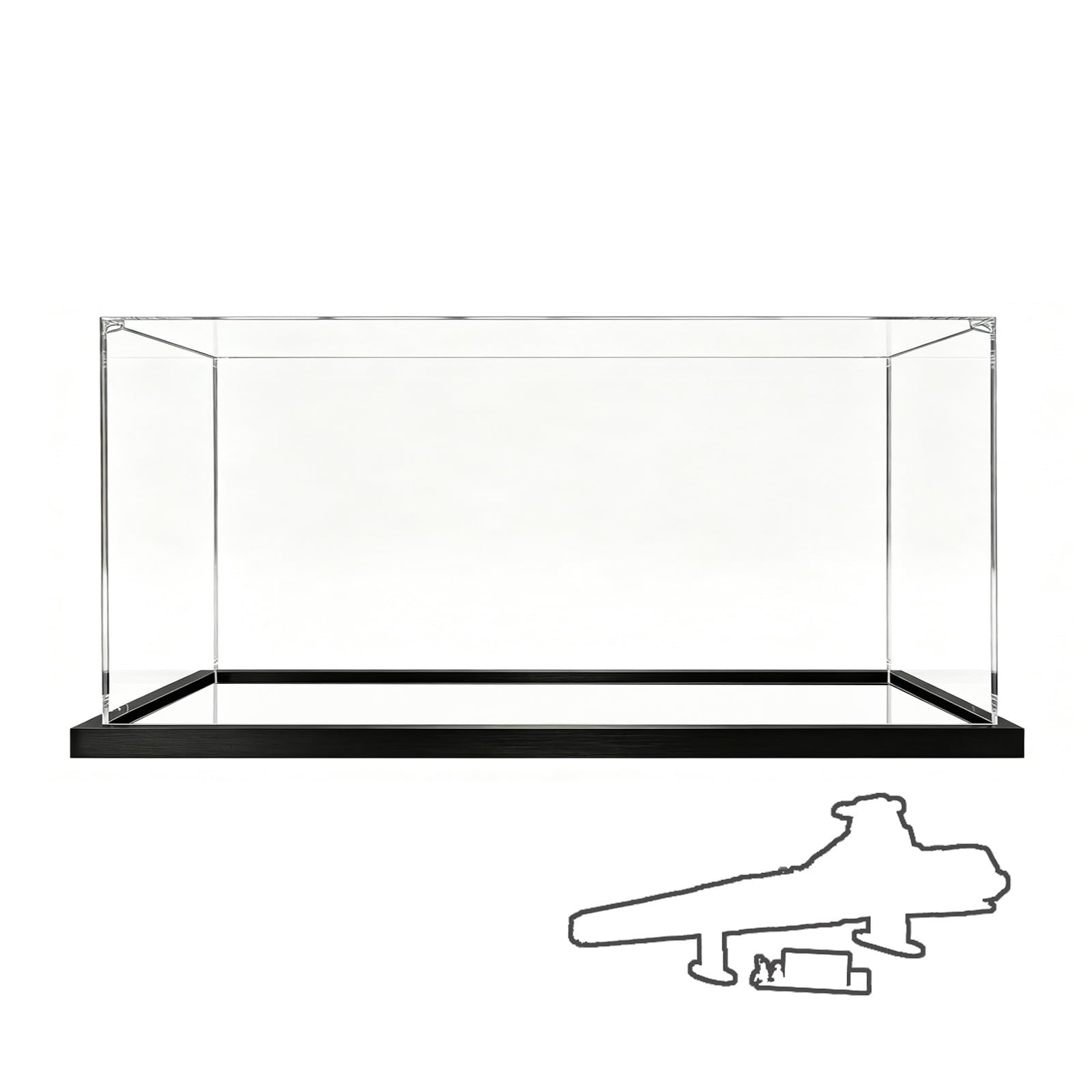 Acrylic Display Case Compatible with Lego 75367 Cruiser Model, Dustproof Transparent Storage Box, Compatible with Lego 75367 (Model Not Included) (3mm-Mirror Base)