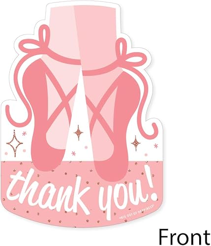 Miniatura 3 de Big Dot of Happiness Tutú - Tarjetas de agradecimiento con forma de bailarina, fiesta de cumpleaños o baby shower, tarjetas de agradecimiento con