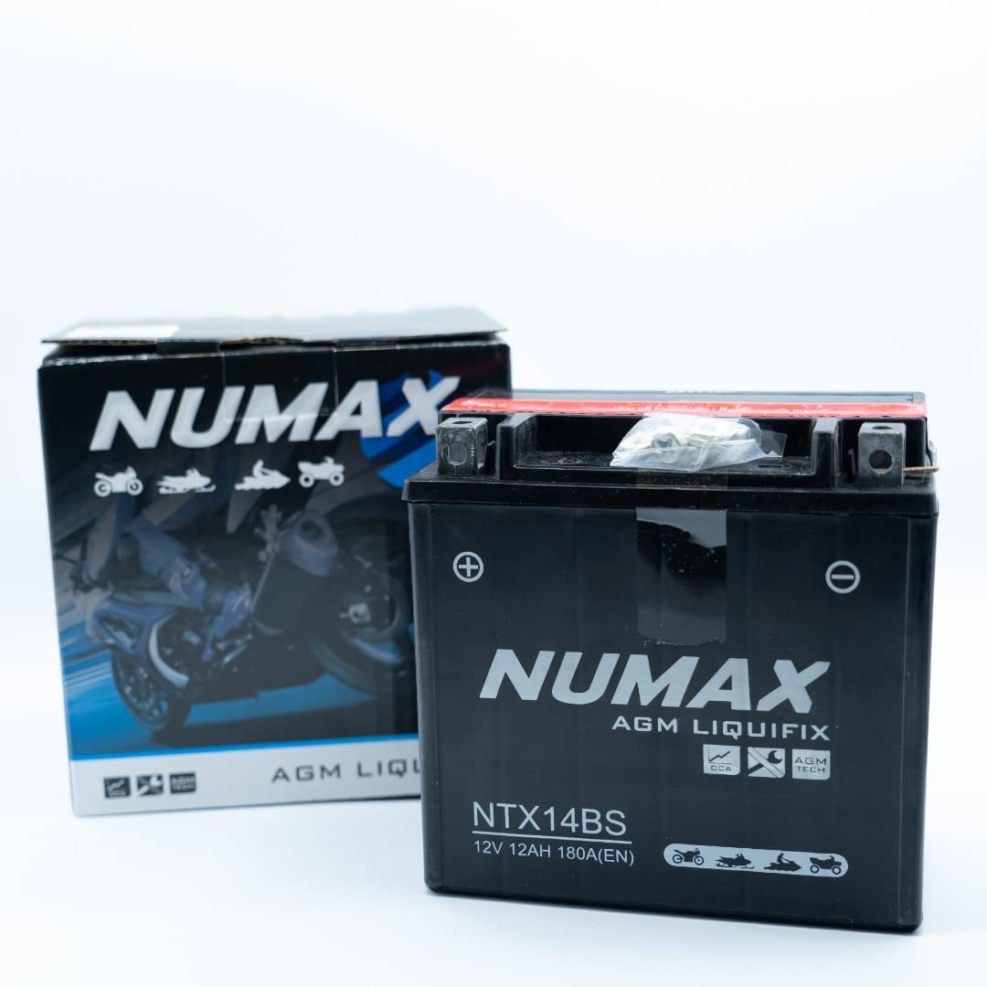 NUMAX NTX14BS, TX14-BS Motorcycle/Motorbike Battery - Sealed & Activated