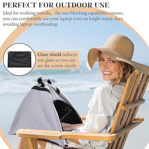 Pantalla para laptop impermeable que elimina reflejos del sol en camping 5