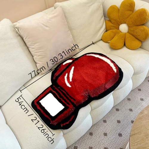 Tapete decorativo con diseño de guantes de boxeo rojo miniatura 3