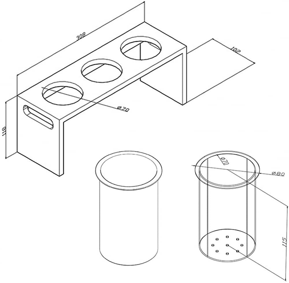 Portaposate con base in legno, portaposate in acciaio inox SUS304, per rendere la vostra cucina più ordinata, argento