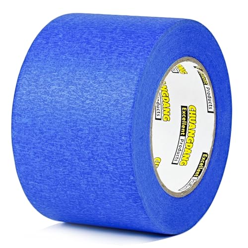 Image of Blue Painters Tape 1rolls,3Inch x 60Yards,Blue Masking Tape,Paint Tape for Wall Painting,DIY Crafts Arts,Painter's,Decoration Labeling,No Residue, Easy Removal