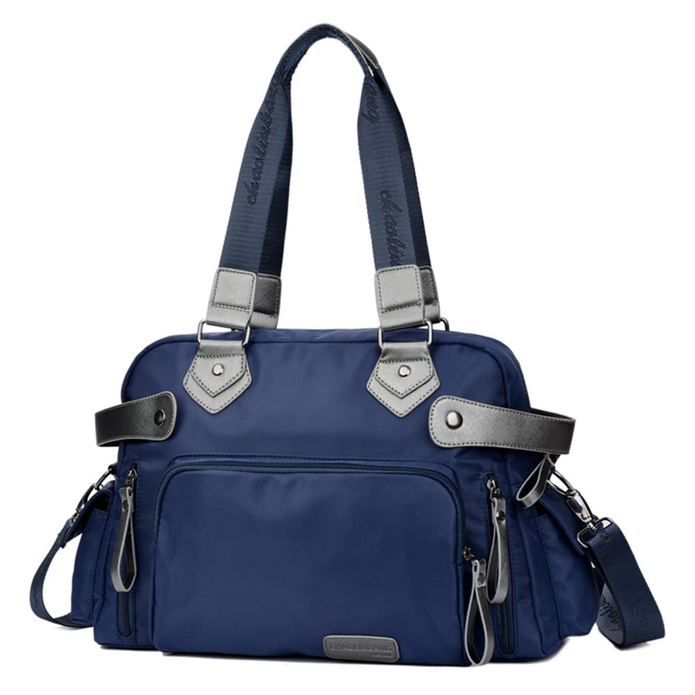 Borsa Tracolla da Donna, Popoti Borsa a Mano Portafoglio Impermeabile Nylon Borsa Spalla Zaino Tote Multifunzione Scuola Tasca Messenger Crossbody Bag (Blu Marino)