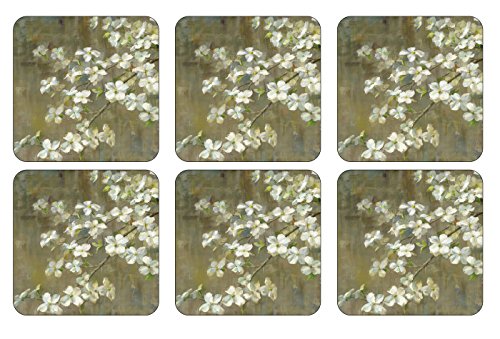 Pimpernel 10,5 x 10,5 cm tamaño pequeño Dogwood diseño de Tigre y Peces Posavasos, Juego de 6, Multi-Color