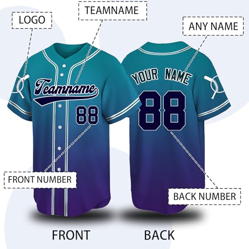 Camiseta personalizada de béisbol con nombre, número y logotipo para deporte miniatura 2
