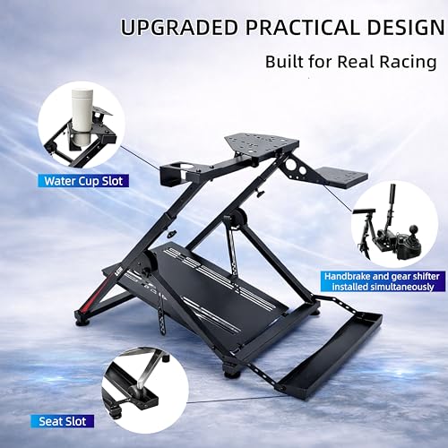 LGIB Foldable Sim Racing Wheel Stand with Seat Slot, Fully Adjustable Racing Simulator Cockpit, Supports Shifter & Handbrake, Compatible with Logitech, Thrustmaster, Moza for PS5, PS4, Xbox & PC by LGIB - Used condition - Image 5