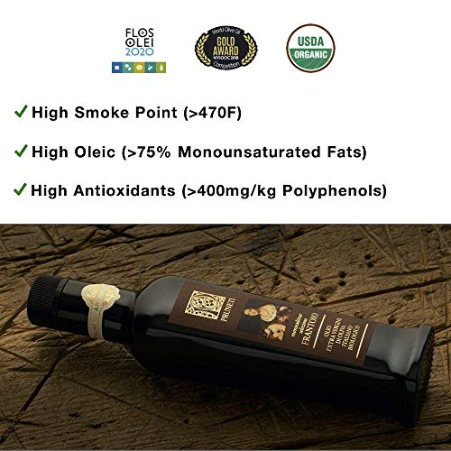 Entimio Pruneti | Delicate Organic Olive Oil Extra Virgin | 2019 Harvest Italian Olive Oil from Italy, Tuscany, Award-Winning | Early-Harvest, High Polyphenol, Keto Friendly | 8.5 fl oz - Thumbnail 2