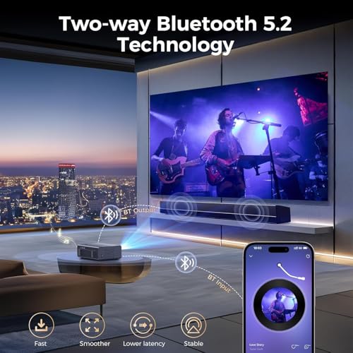 Image of 【Auto Focus, 25000L & HDMI ARC 】 TOPTRO MovieTime Pro Projector 4K Ultra HD Support YouTube Netflix Prime Hotstar, Native 1080p Full HD, Ultra High Brightness WiFi BT Portable Projector