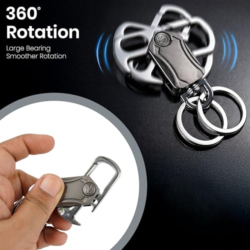 Image of Storite Rotating Gyro Spinner Keychain for Men & Women with Double Ring Multi-Functional Bottle Opener Metal Fidget Key Holder Car,Bike & House Keys Organizer, EDC Accessory for Men & Women