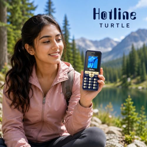 Image of HOTLINE Turtle Dual SIM Keypad Mobile Phone | 1.8 inch Display | Wireless FM | Digital Camera | Expandable Memory | LED Torch and Long Battery Life (Blue)