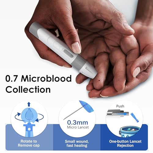 G-425-3 Blood Glucose Monitor Kit, 100 Test Strips, 100 Lancets, 1 Blood Sugar Monitor, 1 Lancing Device, Diabetes Testing Kit No Coding, Glucometer Large Display, Glucose Meter for Home Use