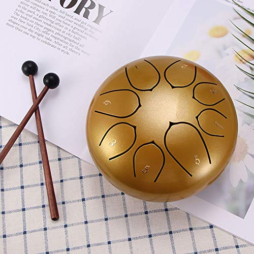 Generic 6 inch stalen tongtrommel, 20 cm (20,4 cm) handpantrommel, hangtrommel met stokken, draagtas, percussie… - Image 5